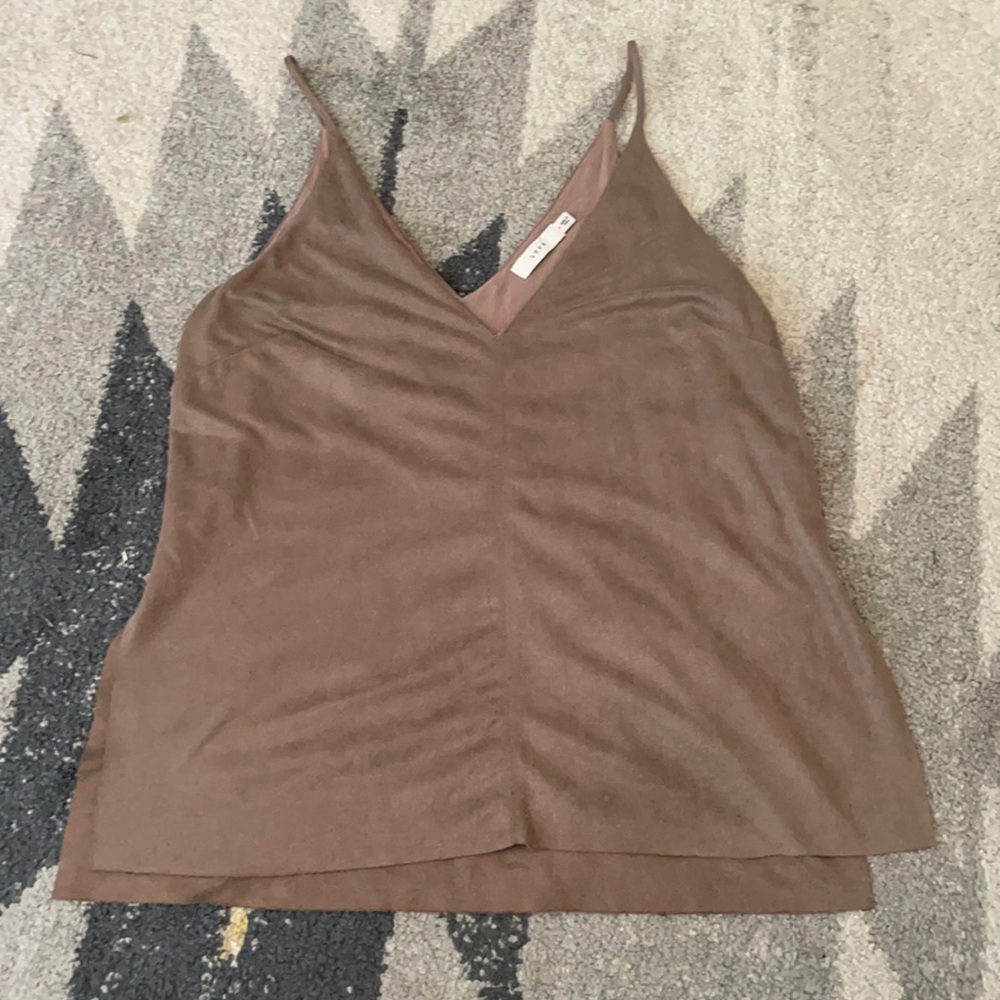 Lush tan suede tank top small